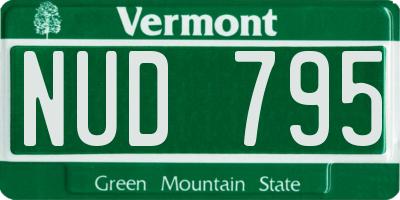 VT license plate NUD795