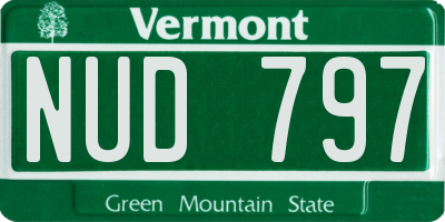 VT license plate NUD797