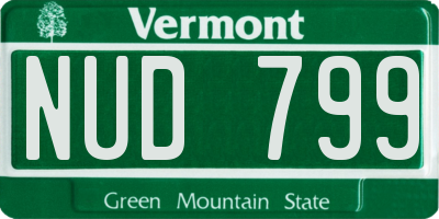 VT license plate NUD799