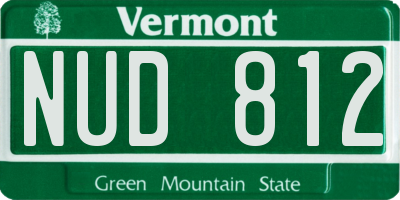 VT license plate NUD812