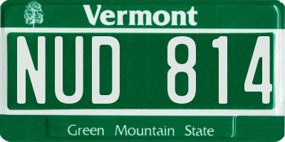 VT license plate NUD814