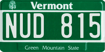 VT license plate NUD815