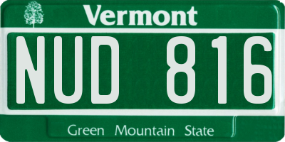 VT license plate NUD816