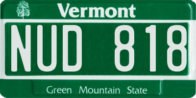 VT license plate NUD818