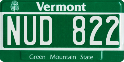VT license plate NUD822
