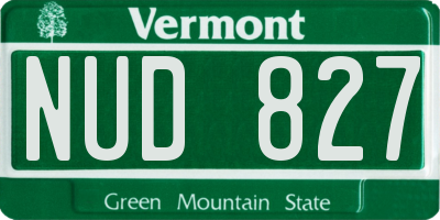 VT license plate NUD827