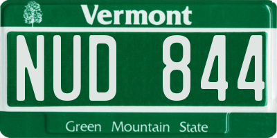 VT license plate NUD844