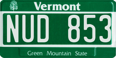 VT license plate NUD853