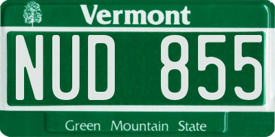 VT license plate NUD855