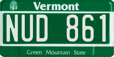 VT license plate NUD861