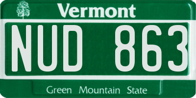 VT license plate NUD863