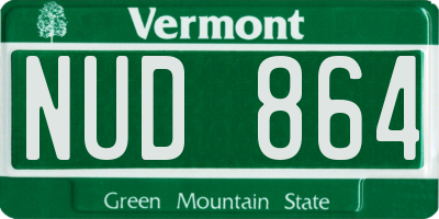 VT license plate NUD864