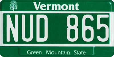 VT license plate NUD865