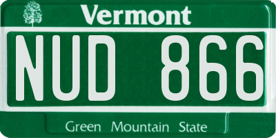 VT license plate NUD866