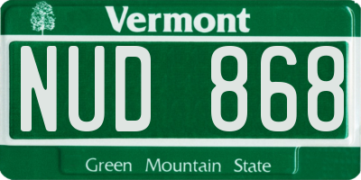 VT license plate NUD868