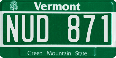 VT license plate NUD871