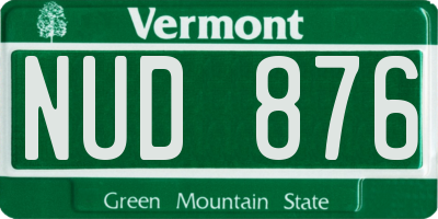 VT license plate NUD876