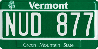 VT license plate NUD877
