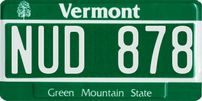 VT license plate NUD878