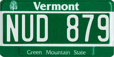 VT license plate NUD879