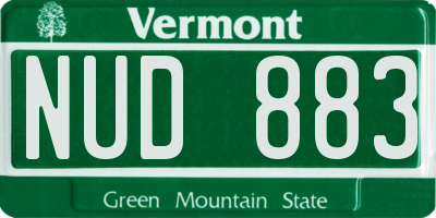 VT license plate NUD883