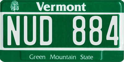 VT license plate NUD884