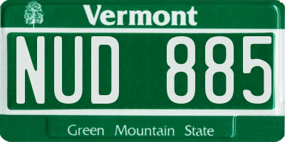 VT license plate NUD885