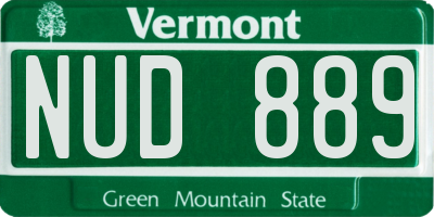 VT license plate NUD889