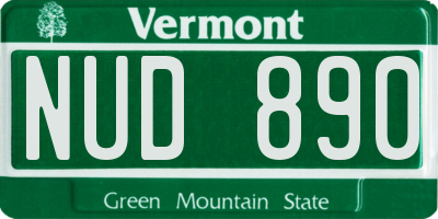 VT license plate NUD890
