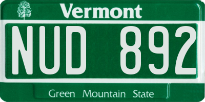 VT license plate NUD892