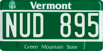 VT license plate NUD895