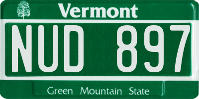 VT license plate NUD897