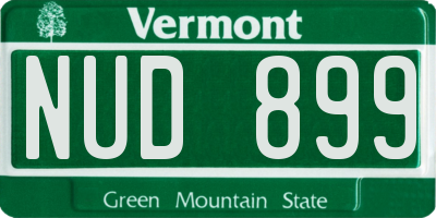 VT license plate NUD899