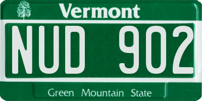 VT license plate NUD902