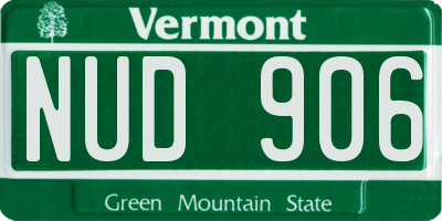 VT license plate NUD906