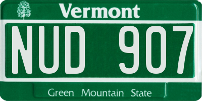 VT license plate NUD907