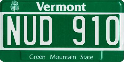 VT license plate NUD910