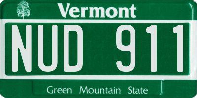 VT license plate NUD911
