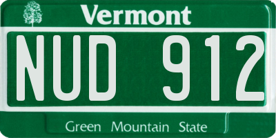 VT license plate NUD912
