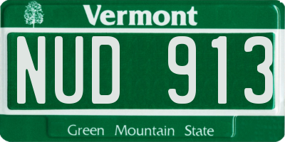 VT license plate NUD913