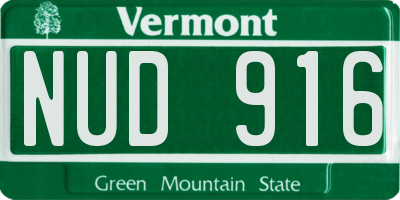 VT license plate NUD916