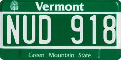VT license plate NUD918
