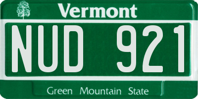VT license plate NUD921
