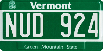 VT license plate NUD924