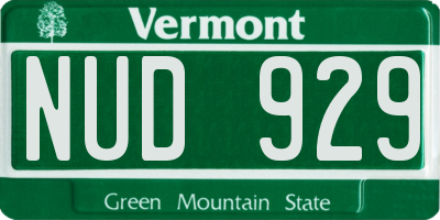 VT license plate NUD929