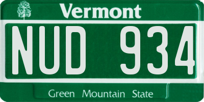 VT license plate NUD934