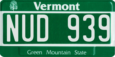 VT license plate NUD939