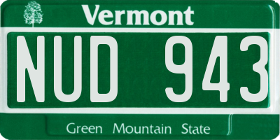 VT license plate NUD943