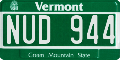 VT license plate NUD944