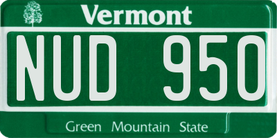 VT license plate NUD950